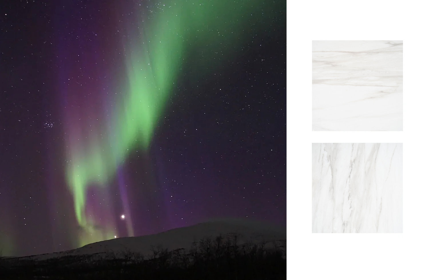 Abisko i granitkeramik, inspirerad av marmor.