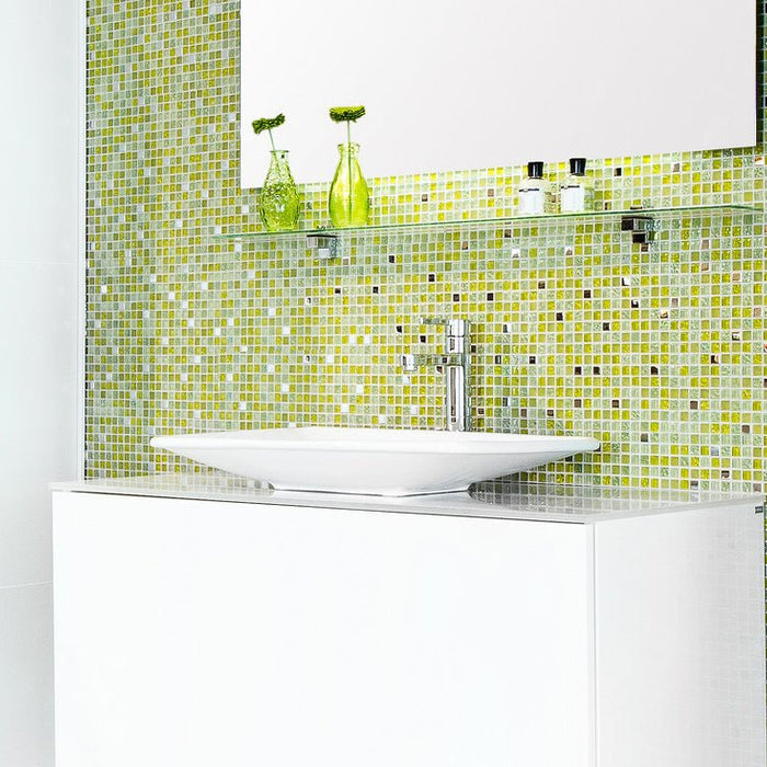 Mosaik i badrum, lekfullt och inbjudande - Stenbolaget