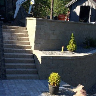 Stödmur på Skogstomt - Stenbolaget