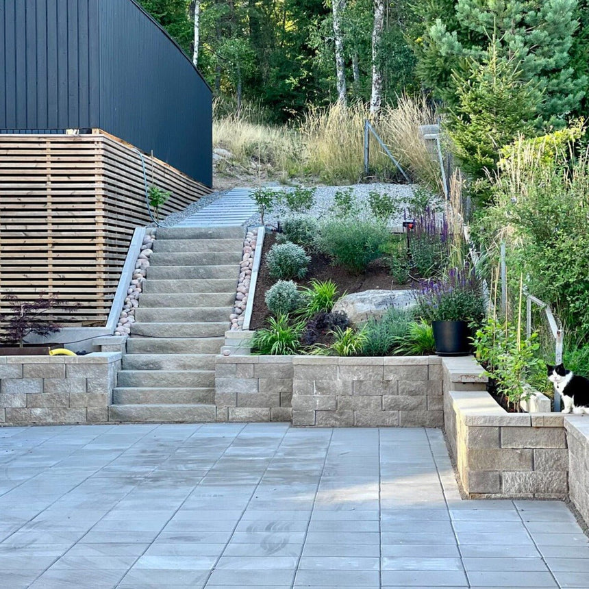 Betongtrappa Dubbelsidig Grå 700x350x140 - Stenbolaget