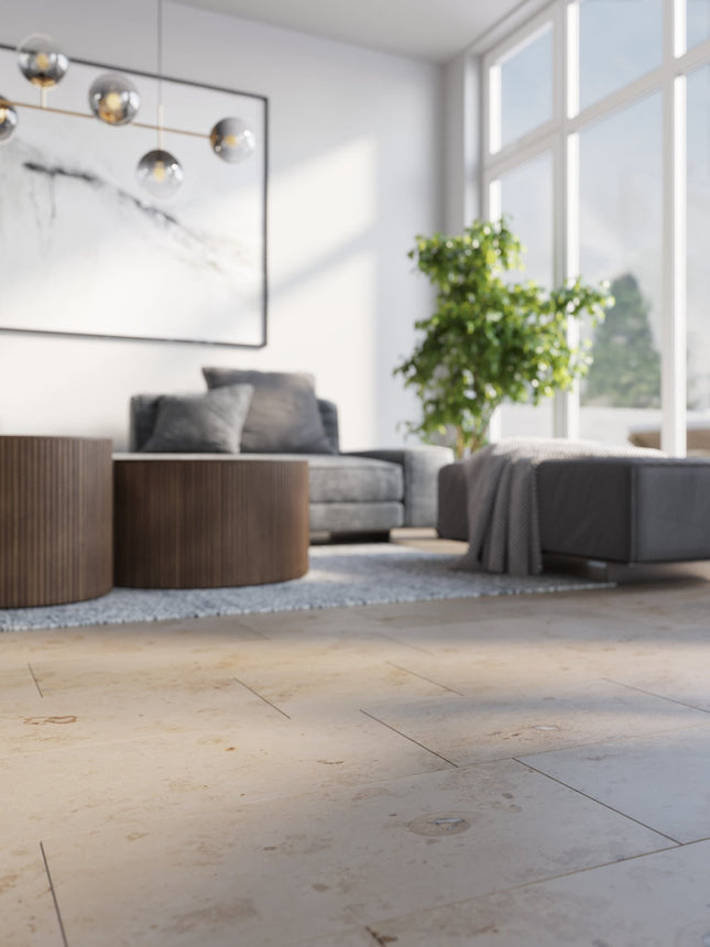 Jurakalksten Slipad Beige Materialprov - Stenbolaget