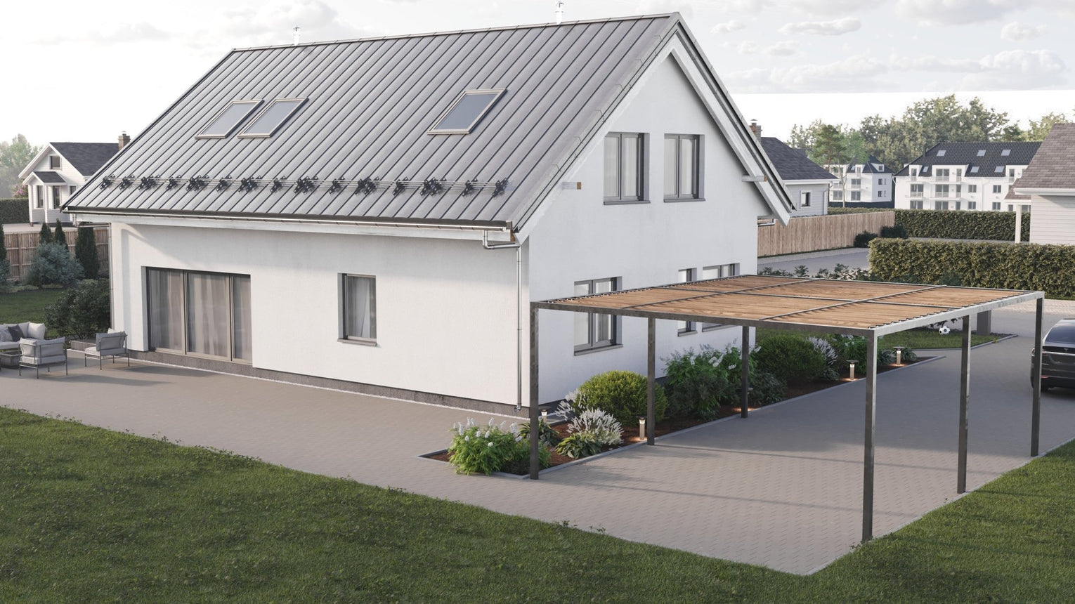 Marksten Modern Kvadrat Grå 210x210x50 - Stenbolaget