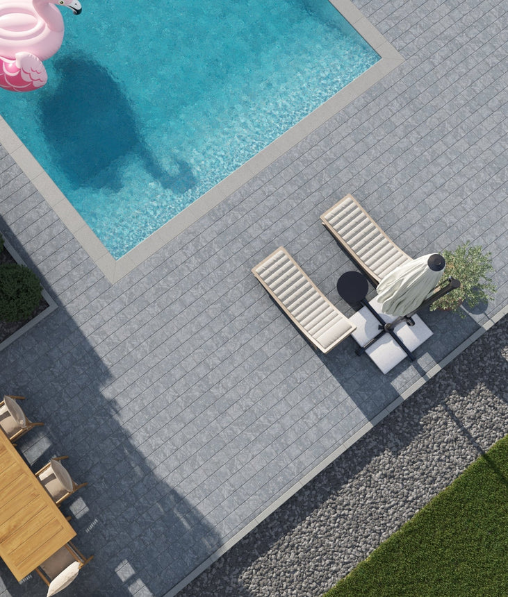 Marksten Visby Struktur Kvadrat Grafit 50mm - Stenbolaget