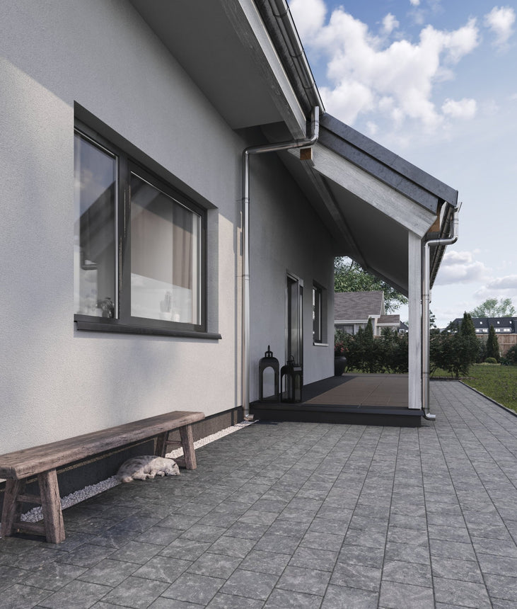 Marksten Visby Struktur Kvadrat Grafit 50mm - Stenbolaget