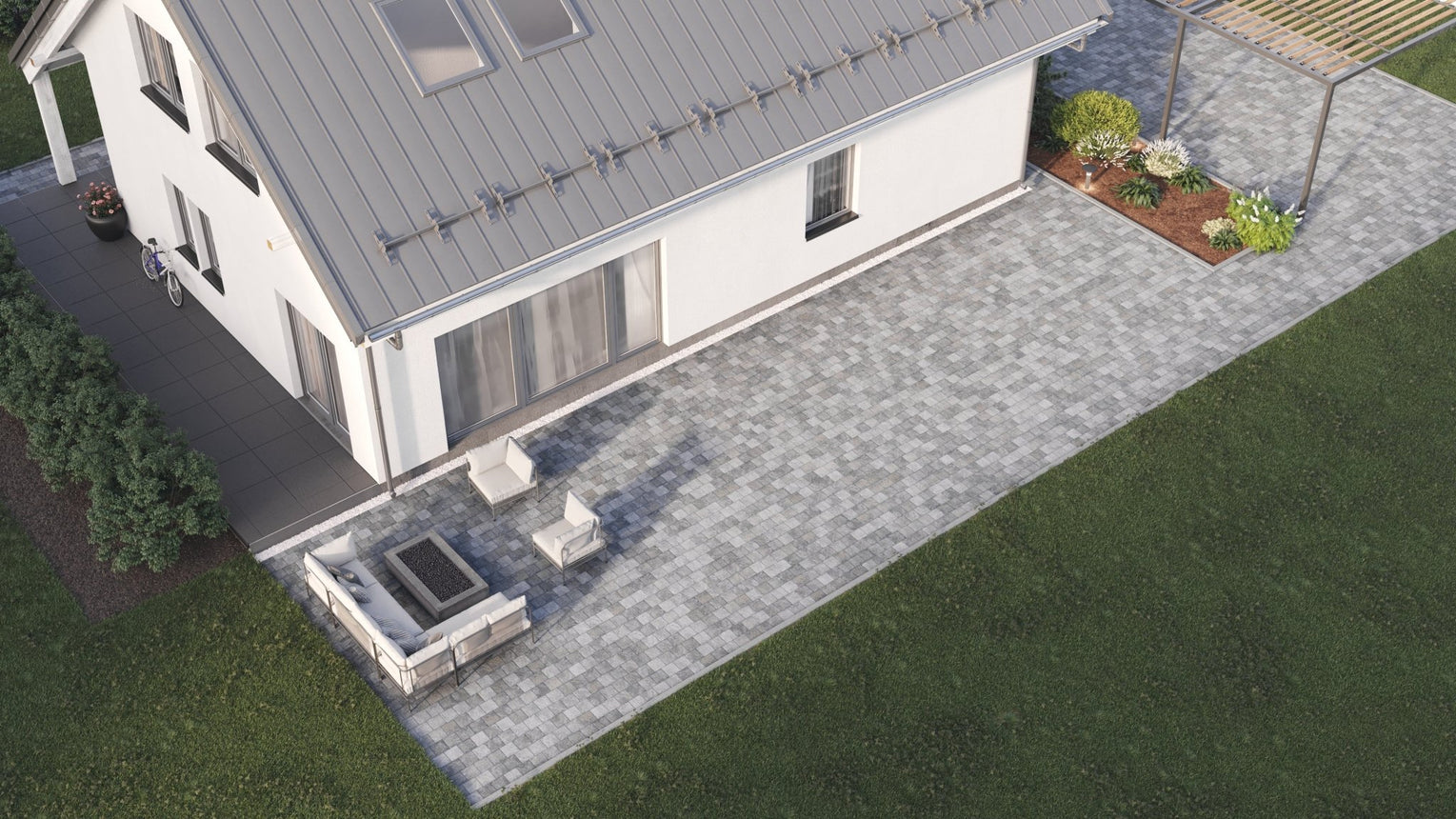 Marksten Visby Struktur Kvadrat Gråmix 50mm - Stenbolaget