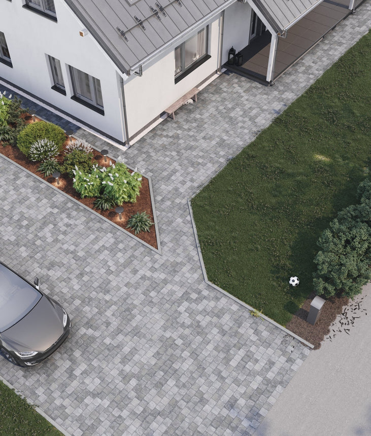 Marksten Visby Struktur Kvadrat Gråmix 50mm - Stenbolaget