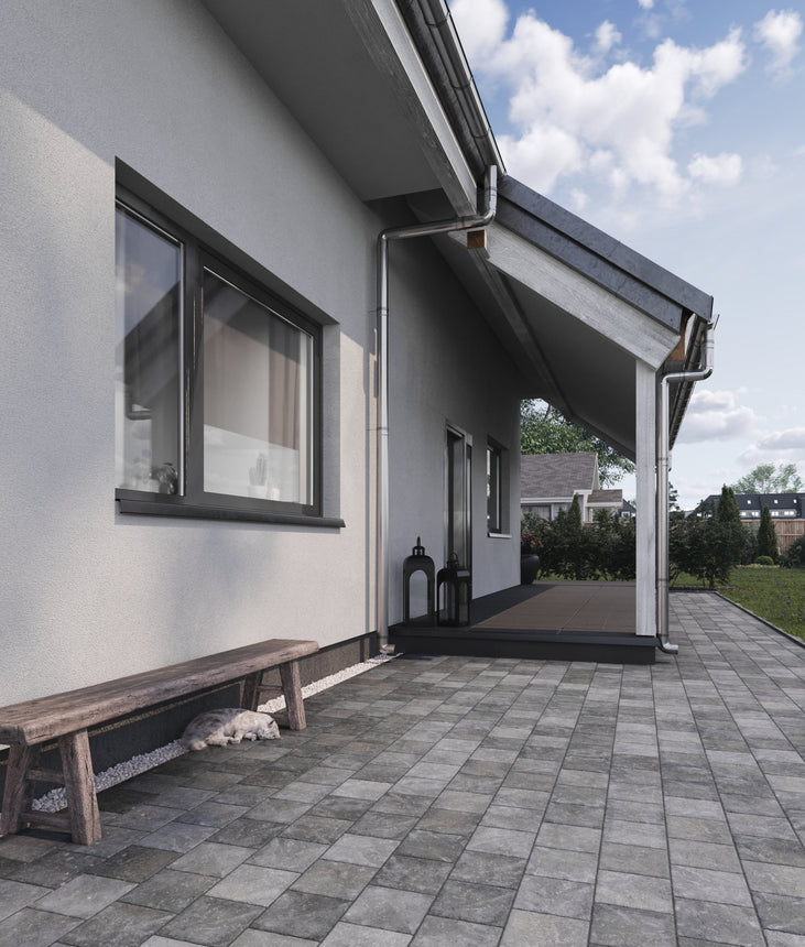 Marksten Visby Struktur Kvadrat Gråmix 50mm - Stenbolaget
