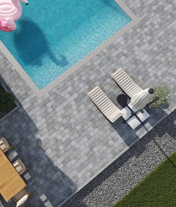 Marksten Visby Struktur Kvadrat Gråmix 50mm - Stenbolaget
