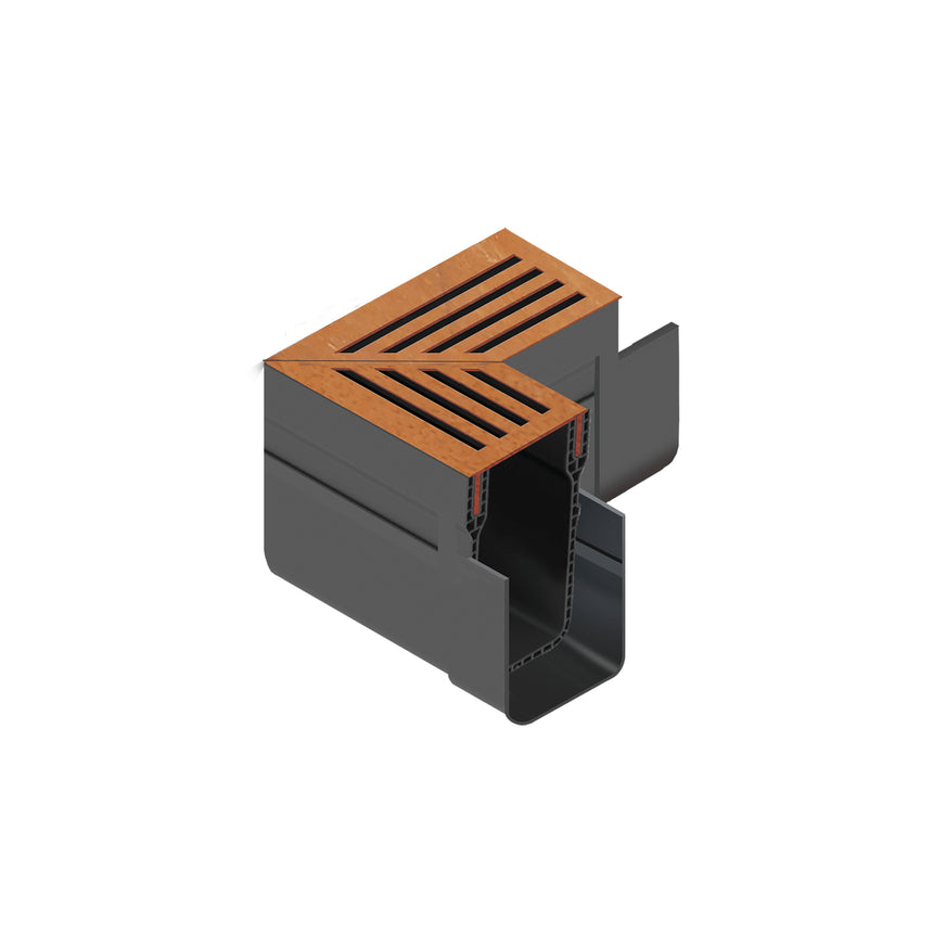 Slimline Hörnelement Corten galler - Stenbolaget