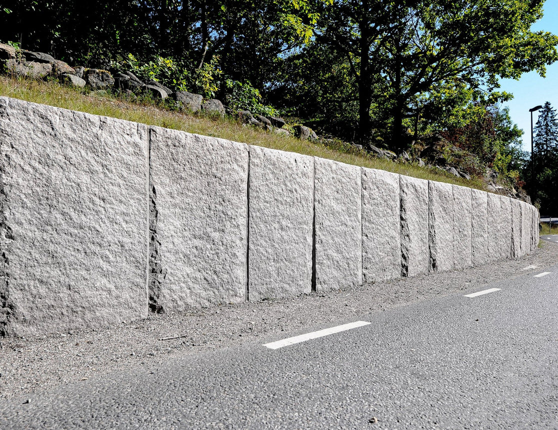Blockstensmur Bergama Granit Rustik Grå 1000x400 - Stenbolaget