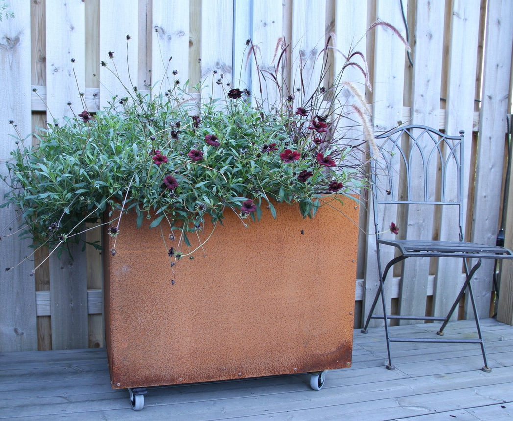Corten Kruka m Botten 300x300x400 - Stenbolaget