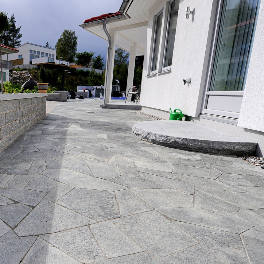Entrétrappa Bergama Granit Grå Rund 1700x850x150 - Stenbolaget