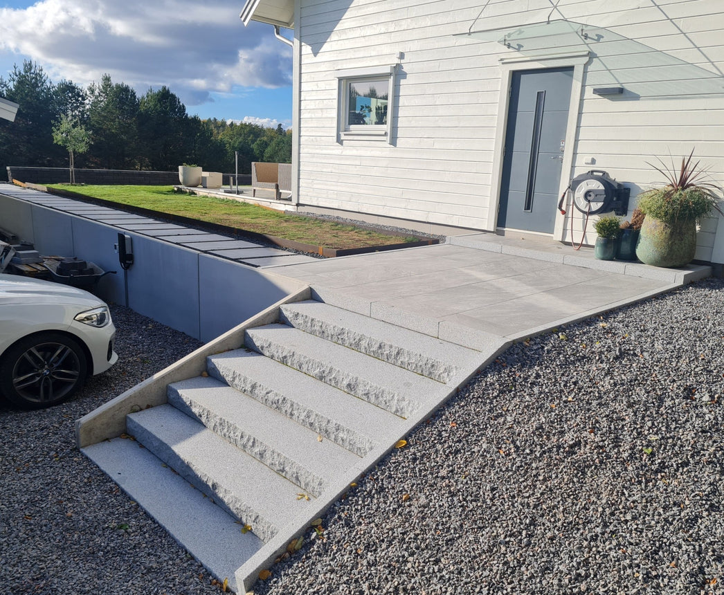 Granitkantsten Bergama RV6 Grå Rak Modern 700 - 1100 - Stenbolaget