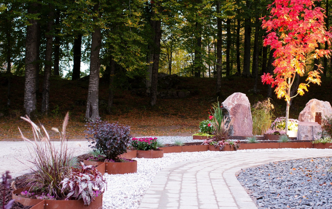Planteringskant Cortenstål Kvartsbåge 500x120 - Stenbolaget