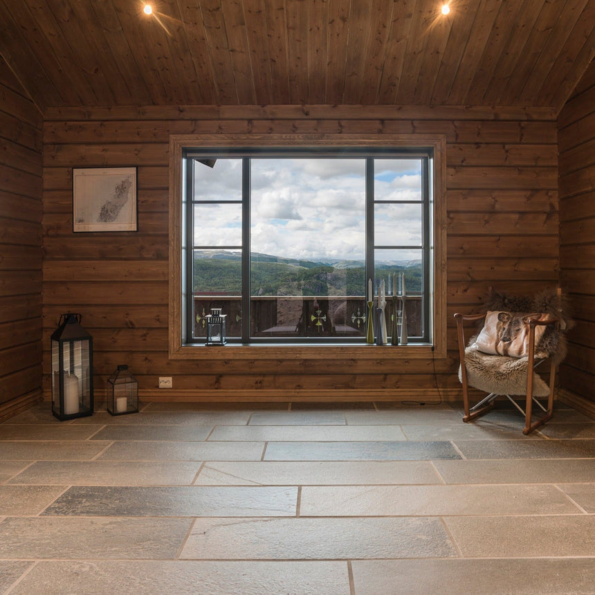 Skiffergolv Oppdal Ljus Natur Fallande x 30 - Stenbolaget