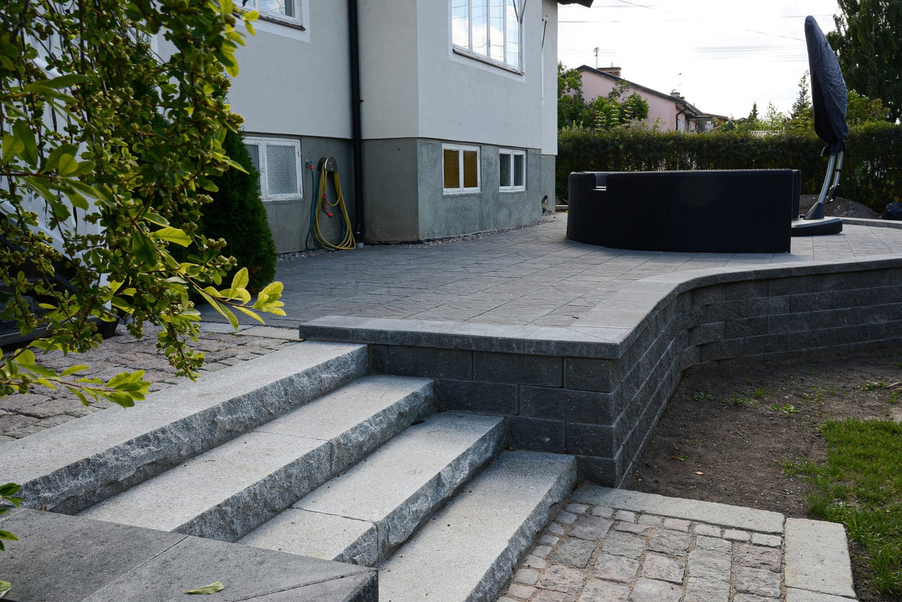 Stentrappa Bergama Granit Premium Grå 1200x350x150 - Stenbolaget