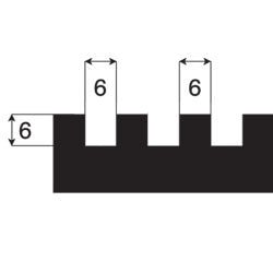 Tandspackel 280mm 6x6mm - Stenbolaget